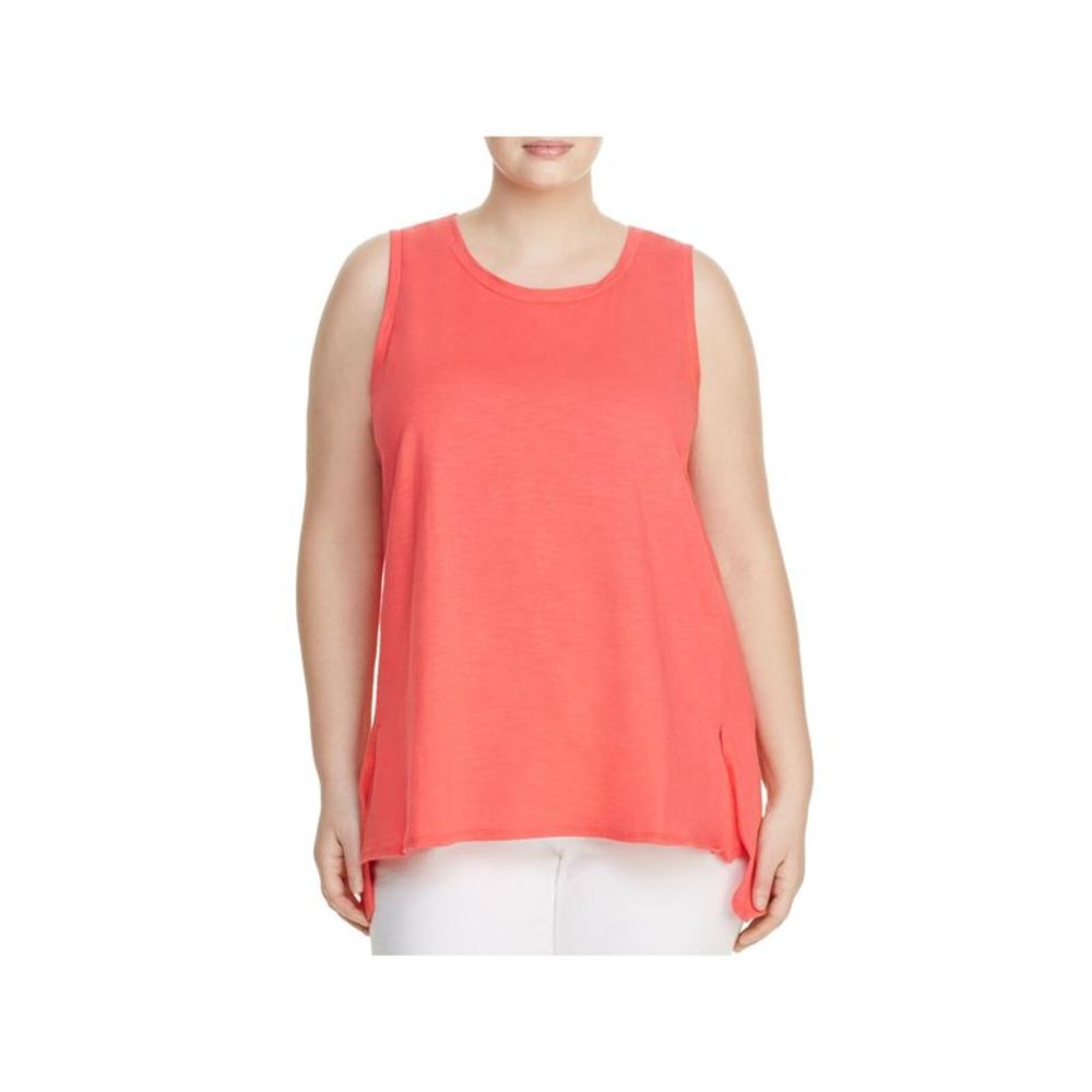 ONE A Womens Coral Sleeveless Round Neck Tank Top Plus 2X